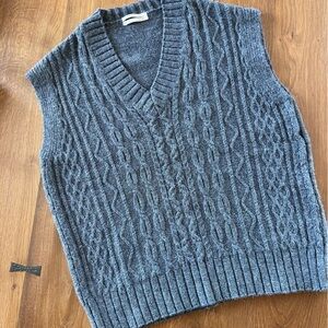 Anthropologie Oversized Cable-Knit Sweater Vest